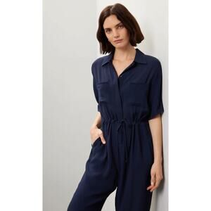 Thakoon x RTR Navy Short Sleeve Jumpsuit